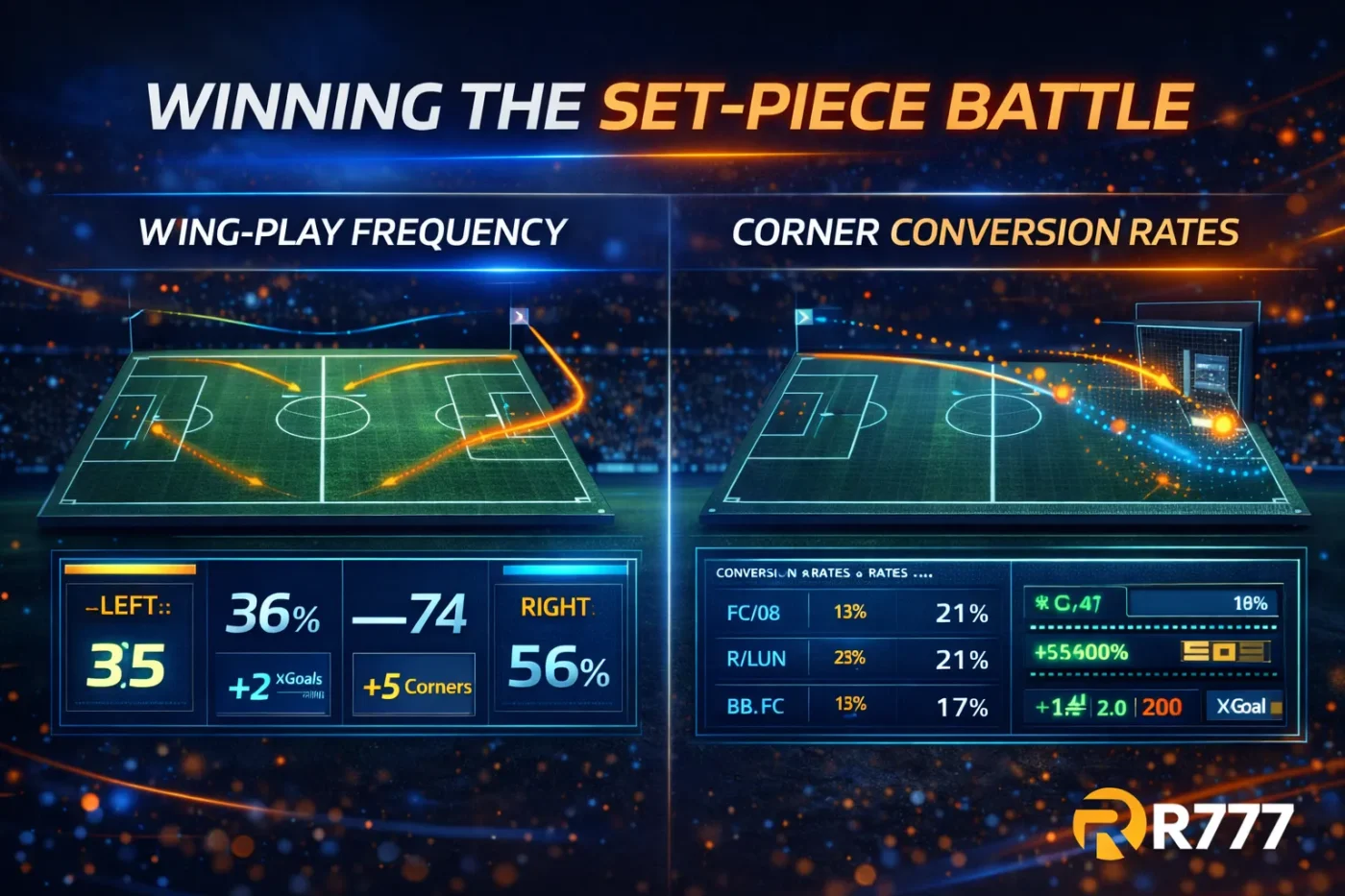Corner betting market variations and statistical analysis r777