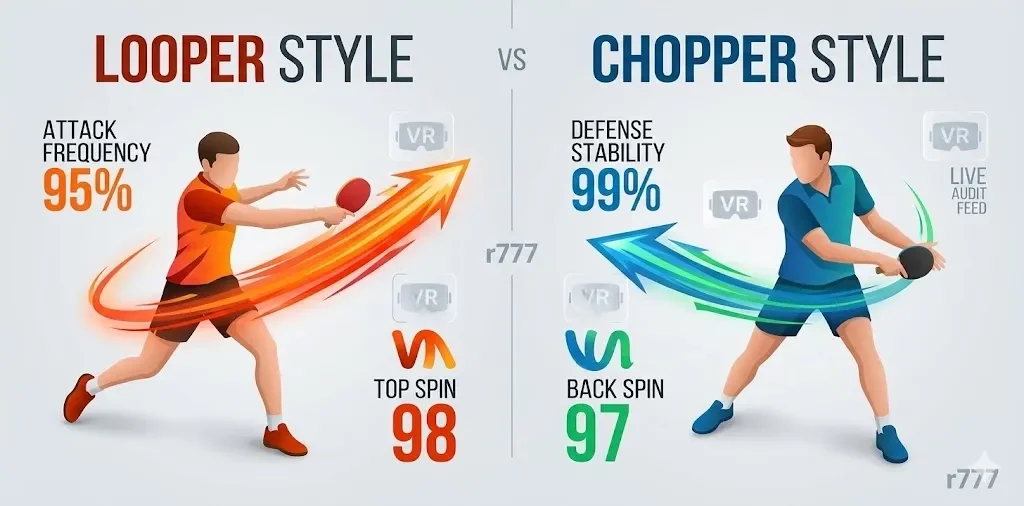 Table tennis style matchups and tactical selection r777